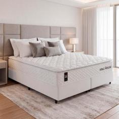Conjunto Cama Box c/ Molas Ensacadas New Moon Branco King 193x203x66 -