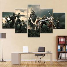 Quadro Decorativo JOGOS 5 peças 130x65 cm em tecido