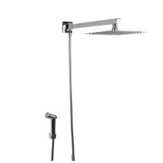 Ducha Chuveiro Inox 304 20x20 Cm Com Desviador E Ducha De Mão