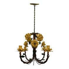 Pendente Simples Artesanal com Flor Fabricante de Ferro e Lata