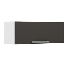 Armário de Cozinha Aéreo Itatiaia Aço Florença 1 Porta Horizontal Grafite/branco