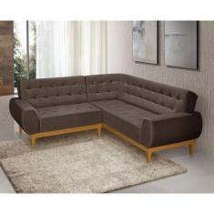 Sofá de Canto 5 Lugares Ágata Nabas Estofados Marrom