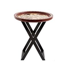 Mesas de canto mesa lateral com mesa pintada, mesa de canto pequena para sala de estar, quarto, varanda, escritório, mesa lateral moderna de madeira maciça mesa de cabeceira decoração de casa mesas laterais quarto (cor: