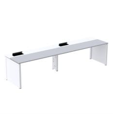 Mesa de Plataforma Simples para 2 Pessoas Corporativa 130x792/2p Pscpp130/792/2p Noce Naturalle/Branco