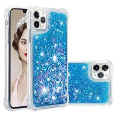 LEMAXELERS Capa compatível com iPhone 11 Pro de 5,8 polegadas, com glitter, líquido, transparente, flutuante, areia movediça, à prova de choque, capa protetora de silicone macio de TPU para iPhone 11