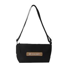 Bolsa feminina de lona, bolsa transversal, casual, Hobo, bolsa de ombro pequena, bolsa de compras, Preto, Elegante, versátil