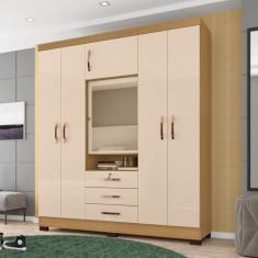 Guarda Roupas Capelinha 6 Portas e 3 Gavetas Gales Carvalho Americano/Off White