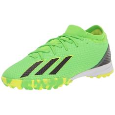adidas Tênis de futebol unissex infantil X Speedportal.3, Verde solar/vermelho solar/amarelo solar, 11 Little Kid