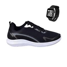 Tenis Esportivo Masculino Feminino SPORT Caminhada Corrida Academia Confortável Leve + Relógio-Unissex
