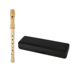 Flauta Doce De Madeira Dedilhado Germânico C/Case Estojo - Aj Som Aces