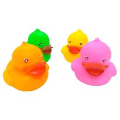 Pato De Borracha Para Banho Kit Com 4 Unidades Patinho Macio - BS7 COM