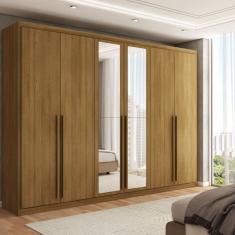 Guarda-Roupa Casal Córdoba  6 Portas 6 Gavetas 100% Mdf com Espelho Natural - Panorama Móveis