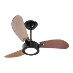 Ventilador De Teto Venti-Delta New Light Led Com 3 Pás Tabaco / Preto