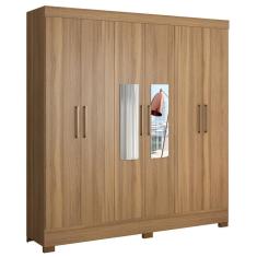 Guarda Roupa Casal 6 Portas Com Espelho Elite 3 Gavetas Pratico D02 Amendola Touch - Mpozenato