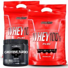 2x Whey 100% Integralmédica 900g + Creatina Turbo Black Skull 150g , C