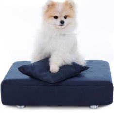 Cama Box Para Cachorro + Travesseiro - Caminha Pet - Bf Colchões, AZUL