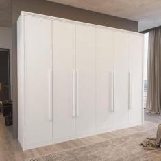 Guarda-Roupa Casal Rivoli 100%MDF 6 Portas 6 Gav Bom Pastor, Branco