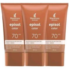 Mantecorp Skincare Episol Kit com 3 Unidades – Protetor Solar com Cor FPS70 – Médio 40ml Kit-Unissex
