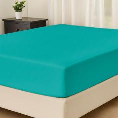 Lençol King Avulso C/ Elástico Percal 180 Fios - RAFALORO, Verde Tiffa