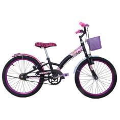 Bicicleta Feminina Aro 20 Fashion High com Cestinha Preta - Dalannio