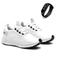 Tênis Masculino Esportivo Para Treino Academia Confortável Lançamento + Relogio-Masculino