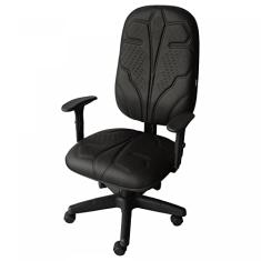 Cadeira Gamer Braço Regulável Lotus Ecoflex Costura Preta