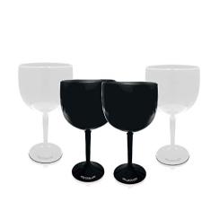 Kit 4 Taças Gin Preta e Branca Acrílico Poliestireno