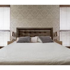 Cabeceira Painel Queen Veneza Luxo 10 Suede Liso Marrom 160 X 60 Rbl