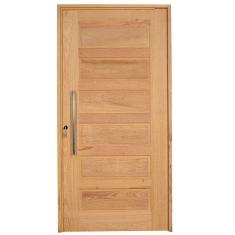 Kit Porta de Madeira Pivotante Frisada Direita 214cmx107cmx12cm PE28 Esel Marroml