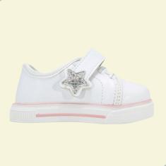 Tênis Casual Infantil Molekinha Branco/Prata