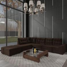 Sofá de Canto 9 Lugares com Puff Leblon - Montreal