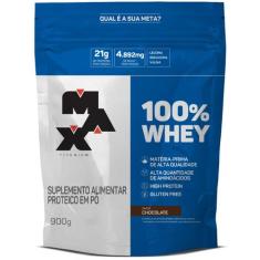 Whey 100% Refil 900g Max Titanium, Morango