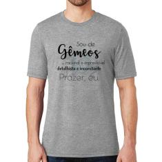 Camiseta Sou de Gêmeos - Foca na Moda, Cinza, M
