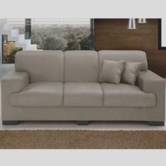 Sofá 3 Lugares Manuela Suede Liso Chocolate - Império Estofados