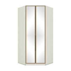Guarda Roupa Canto Closet Modulado 2 Portas Com Espelho 3 Gavetas Com Led Predileto Henn Areia Hp/jequitibá