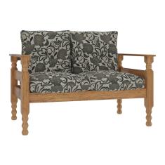 Namoradeira 2 Lugares Madeira Maciça Liz Multimóveis Vcr7002 Floral Cinza Floral Cinza
