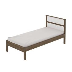 Cama De Solteiro Para Colchão 88 X 188 Cm Multimóveis Vcr35008 Nogal/Branco Nogal/Branco