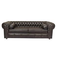 Sofá Chesterfield 03 Lugares 2.30 Cm Cor Marrom Corano 2800 Jr