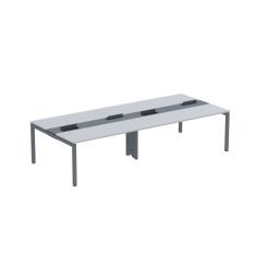 Mesa De Plataforma Dupla Para 4 Pessoas Corporativa 160x140/4p Pdc16/14/4p Cinza/grafito
