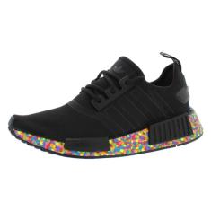 adidas Tênis masculino NMD_R1 GS tamanho 4,5, cor: preto/multicolorido, Preto/Cinza-Preto/Preto Pitch, 17