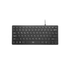 Teclado Com Fio Mini Multimídia Conexão Usb Cabo De 150cm Teclas Chocolate Preto - Tc154