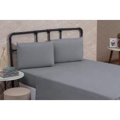 Lençol Cama Box Queen Size 4 peças Liso com Elástico e Fronhas Barato 
