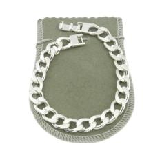 Pulseira Masculina 19Cm 1Cm Largura Folheada Prata Pl247