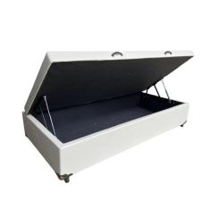 Cama Box Baú Solteiro Sintético Bege Com Pistão A Gás - Imperium do Sono