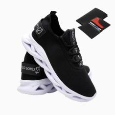 Tênis Masculino Esporte Cadarço Academia Corrida Treino Dia a Dia + Carteira-Masculino