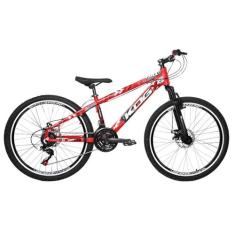 Bicicleta Freeride Aro 26 Flay KOG 18v Freio a Disco Suspensão Diantei