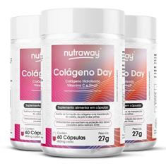 Kit 3 Colágeno Day Hidrolisado Nutraway 60 cápsulas