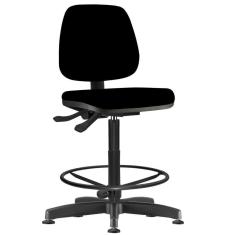 Cadeira Caixa Alta Giratória Job L02 Crepe Preto