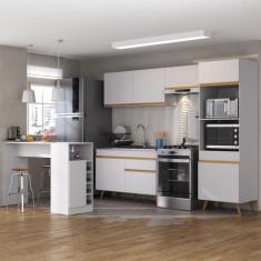 Armário de Cozinha com Bancada/Mesa Gourmet Veneza Multimóveis MP2174,