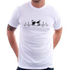 Camiseta Bateria Batimentos Cardíacos - Foca na Moda, Branco, M